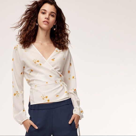 aritzia floral blouse